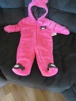 ~NEW~ size 3-6 Mo. pink really soft w/bear face, warm snowsuit by small wonder
