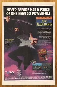 Wrath of the Black Manta NES 1990 Nintendo Vintage Anuncio/Póster Impreso Arte Auténtico
