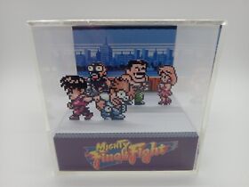 Mighty Final Fight NES Nintendo Video Game Shadow Box Diorama Cube