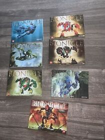7 LEGO Bionicle Instruction Manual Book Lot 8533 8560 8563 8564 8567 8570 8736