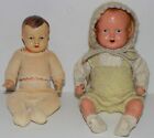 N° 5  2 alte Celluloid Puppen frühe Babypuppen, 1 x ohne Marke, 1 x FWC 31