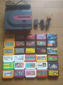 SHARP Twin Famicom FC AN-500B Black Console set 30 Softwares Japan Import Tested