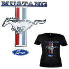 Ford Mustang Shirt Damen Emblem Logo classic Pony US-Car licensed *0167 schwarz