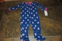 CARTER'S ADORABLE BABY GIRLS FLEECE BLANKET SLEEPER NWT! SIZE 3MO, 9 MO