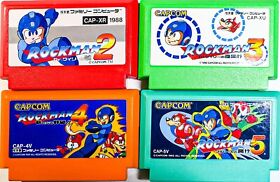 Famicom FC Megaman Rockman 2 3 4 5 lot of 4 Capcom Nintendo Japan NTSC-J