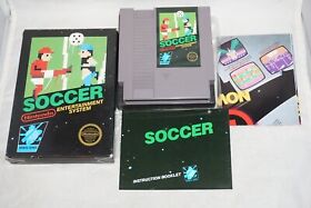 Soccer HANGTAB No Code Nintendo NES Complete in Box NEAR MINT