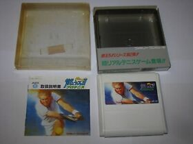 Moero Pro Tennis Famicom NES Japan import boxed + manual US Seller