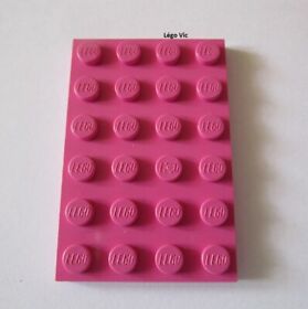 LEGO 3032 Plate 4x6 Dark Pink Rose Plate Belville 5845 MOC-B1