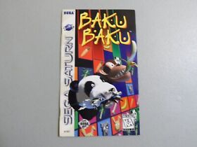Baku Baku Manual Only w/ reg. card, NO GAME! 100% Original, Sega Saturn