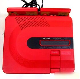 Twin Famicom Console Box AN-500R Red Cassette, Disc Operation Confirmed 