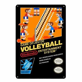 Volleyball Metal Poster Tin Plate Sign Video Game Nintendo Nes Famicom Boxart
