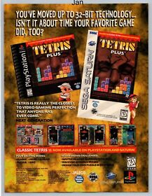 Tetris Plus Playstation PS1 Sega Saturn Game Promo 1997 Full Page Print Ad