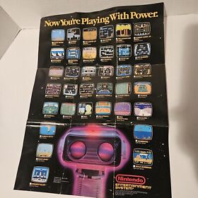 Vtg 1987 NES Nintendo "Now You're Playing With Power" Mini Poster R.O.B. ROBOT