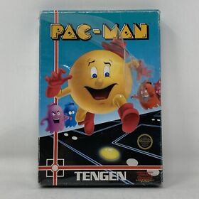 Pac-Man Nintendo NES Tengen Gray Cart CIB Complete in Box w/ Original Wrap (H8)