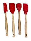 Le Creuset 4 Piece Silicone Spatula Set With Wooden Handles - Red 12