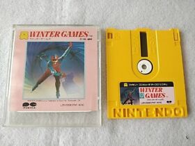 Winter Games FAMICOM (NES) Disk System/Game Disk and case tested-d1111-