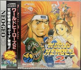 Neo Geo CD - World Heroes 2 - Japan W/Spine Card - ADCD-006