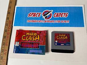 Virtual Boy Mario Clash Nintendo Instruction Booklet & Cartridge Video Game USA
