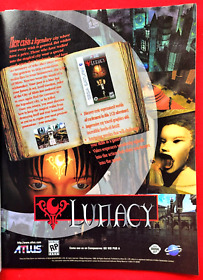 RARE! 1996 LUNACY Sega Saturn Video Game = Promo Art PRINT AD