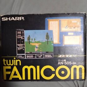SHARP Twin Famicom console Black AN-505BK with box tested import from Japan Good