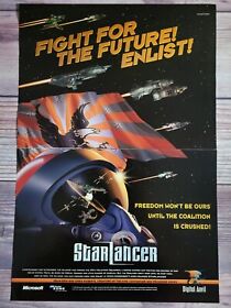 StarLancer PC Game 2000 Sega Dreamcast Double Page Promo Ad Art Print Poster
