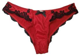 AGENT PROVOCATEUR Molly Full Brief Lace Trims Red/Black 2/UK8 NEW RRP100