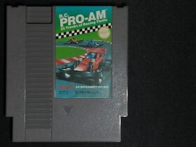 R.C. Pro-Am 1 Authentic Nintendo NES NRMT- game cart w manual & dust cover
