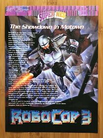 Robocop III 3 NES SNES 1992 de colección anuncio impreso/página de póster arte oficial auténtico
