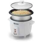 New， 6 Cup Non-Stick Pot Style White Rice Cooker, 3 Piece