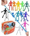 UpBrands 48 Stretchy Toys, Party Favors for Kids Halloween Skeletons, 48 Pack