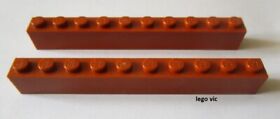 LEGO 6111 x2 Brick 1x10 Dk Orange Brick Belville from 5941 Riding School MOC B16