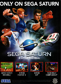 1996 Sega Saturn Virtua Fighter 2 Virtua Cop Sega Rally Vintage Print Ad/Poster