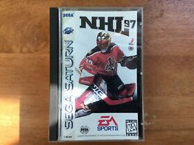 NHL 97  (Sega Saturn, 1994) Complete CIB Manual Game Long Case