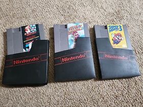 Super Mario Bros 1 2 3 Nintendo NES Authentic Trilogy Bundle Lot Cleaned Tested