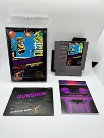 Gumshoe Nintendo NES Complete CIB 5 Screw Hang Tab Black Box Near Mint In Cello!
