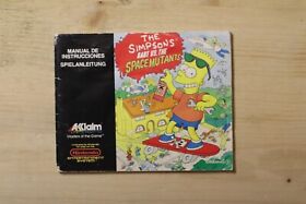 Simpsons Bart vs Space Mutants FRG - instrucciones sueltas para Nintendo NES juego PAL-B