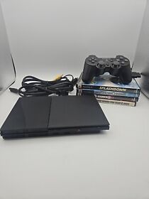 Sony PlayStation 2 PS2 SCPH-90001 Black Slim Console Fully Tested EXC See Pics