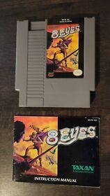 NES VINTAGE 8 Eyes game; CART w/BOOKLET, Tested and working, Excellent Condition