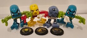 (x4) Lego Bionicle Lot + 3 Disks McDonalds - Tohunga Kongu - 1391, 1392, 1393