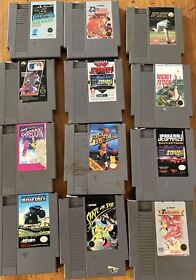 Nintendo NES 12 Sports Game Lot Bundle. Jeopardy, Shreddin, Bigfoot, Basketball
