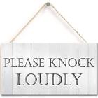 TOMATO FANQIE Please Knock Loudly Hanging Door Sign Plastic Contempary Wall D...