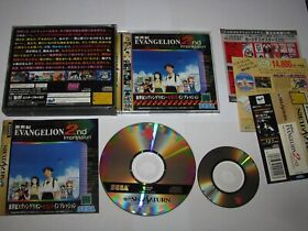 Neon Genesis Evangelion 2nd Impression Sega Saturn Japan import +obi US Seller