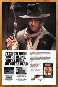 1985 Gun Smoke Nintendo NES Vintage Print Ad/Poster Cowboy Video Game Promo Art