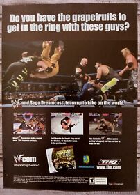 WWF Royal Rumble Sega Dreamcast 2000 Vintage Poster Ad Art SNES Official WWE