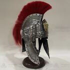 Medieval Roman Centurion Helmet Roman Design Engraved Helmet with Wooden Stand