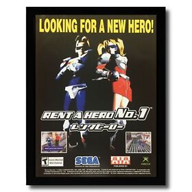 2003 Rent A Hero No. 1 Framed Print Ad/Poster Sega Dreamcast Xbox MegaDrive Art