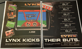Atari Lynx Handheld - Vintage 1993 2-Page Gaming Print Ad / Poster / Wall Art