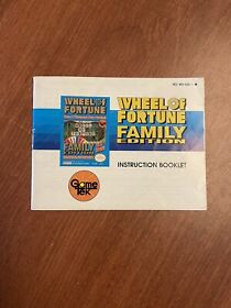 Vintage Nintendo NES Wheel of Fortune Family Edition Instruction Booklet ONLY