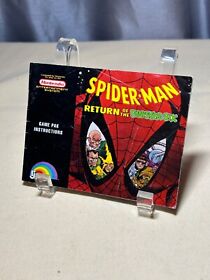 De Colección Original Nintendo NES Spider-Man Return of the Sinister Six SOLAMENTE MANUAL
