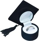 Amosfun Graduation Cap Shaped Ring Box Creative Jewelry Storage Black 